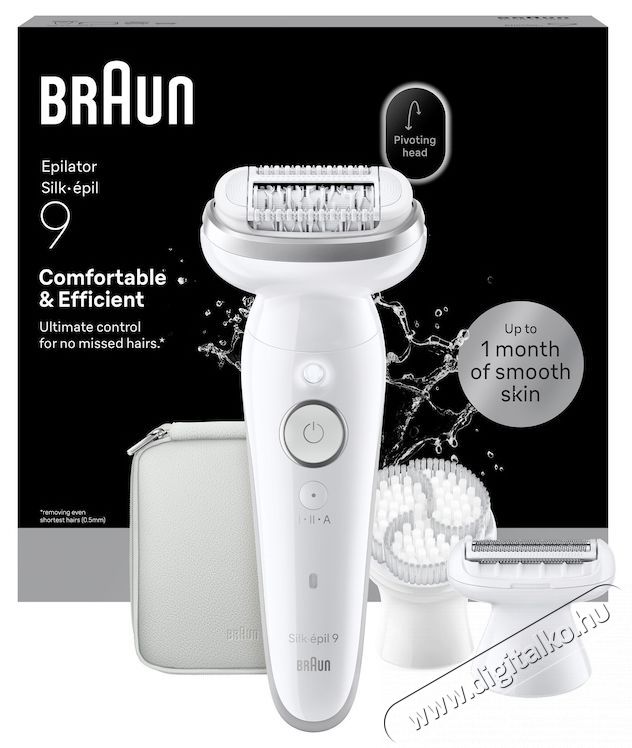 BRAUN Silk-&eacute;pil 9 9-030 3D Flex 360  epil&aacute;tor, Wet Dry, Smart Touch, 40 csipesz, 2 sebess&eacute;gfokozat, Borotvafej + Trimmelőf&eacute;sű, Utaz&oacute;tok, Feh&eacute;r/Ez&uuml;st Sz&eacute;ps&eacute;g&aacute;pol&aacute;s / Eg&eacute;szs&eacute;g - Szőrtelen&iacute;tő / borotva - Tart&oacute;s szőrtelen&iacute;tő - 533097