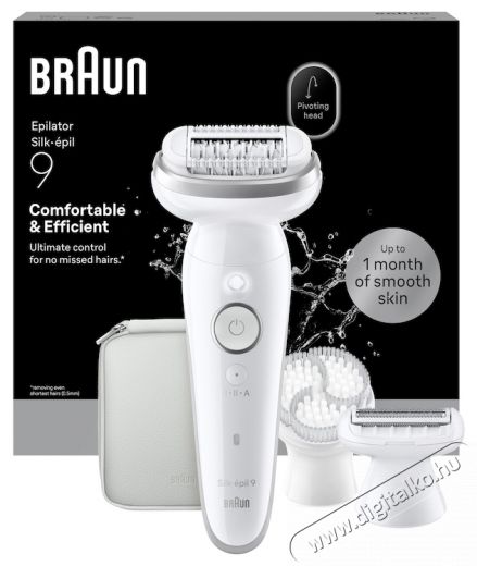 BRAUN Silk-&eacute;pil 9 9-030 3D Flex 360  epil&aacute;tor, Wet Dry, Smart Touch, 40 csipesz, 2 sebess&eacute;gfokozat, Borotvafej + Trimmelőf&eacute;sű, Utaz&oacute;tok, Feh&eacute;r/Ez&uuml;st Sz&eacute;ps&eacute;g&aacute;pol&aacute;s / Eg&eacute;szs&eacute;g - Szőrtelen&iacute;tő / borotva - Tart&oacute;s szőrtelen&iacute;tő - 533097