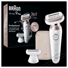 BRAUN Silk-&eacute;pil 9 9-030 Flex 360  Wet   Dry epil&aacute;tor, Smart Touch, 40 csipesz, 2 sebess&eacute;g, Borotvafej + f&eacute;sű, Utaz&oacute;t&aacute;ska, Feh&eacute;r/Bronz Sz&eacute;ps&eacute;g&aacute;pol&aacute;s / Eg&eacute;szs&eacute;g - Szőrtelen&iacute;tő / borotva - Női szőrtelen&iacute;tő - 533091