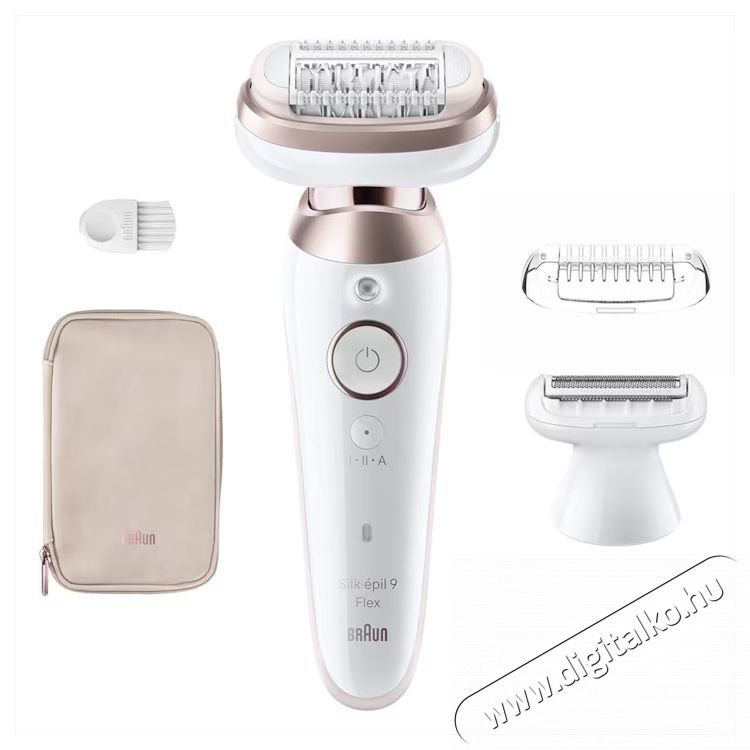 BRAUN Silk-&eacute;pil 9 9-030 Flex 360  Wet   Dry epil&aacute;tor, Smart Touch, 40 csipesz, 2 sebess&eacute;g, Borotvafej + f&eacute;sű, Utaz&oacute;t&aacute;ska, Feh&eacute;r/Bronz Sz&eacute;ps&eacute;g&aacute;pol&aacute;s / Eg&eacute;szs&eacute;g - Szőrtelen&iacute;tő / borotva - Női szőrtelen&iacute;tő - 533091
