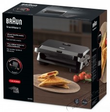 BRAUN Szendvicss&uuml;tő, 800W, kivehető t&aacute;ny&eacute;r, pr&eacute;mium tapad&aacute;smentes bevonat, fekete Konyhai term&eacute;kek - Konyhai kisg&eacute;p (s&uuml;t&eacute;s / főz&eacute;s / hűt&eacute;s / &eacute;telk&eacute;sz&iacute;t&eacute;s) - Melegszendvics / gofri s&uuml;tő - 533106