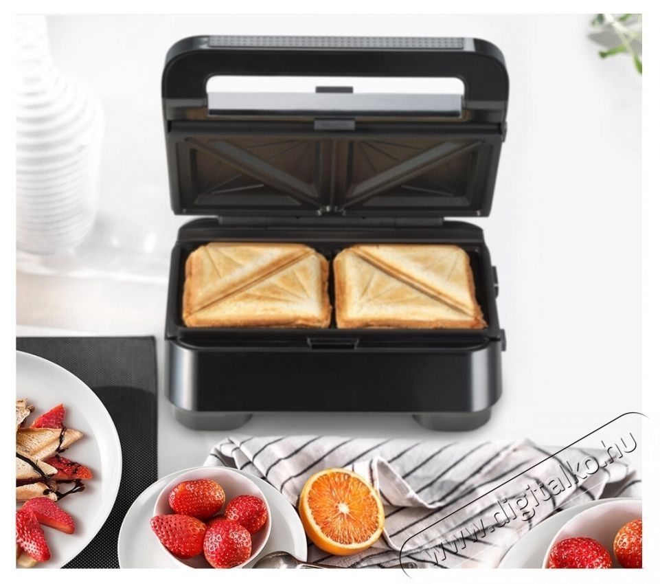BRAUN Szendvicss&uuml;tő, 800W, kivehető t&aacute;ny&eacute;r, pr&eacute;mium tapad&aacute;smentes bevonat, fekete Konyhai term&eacute;kek - Konyhai kisg&eacute;p (s&uuml;t&eacute;s / főz&eacute;s / hűt&eacute;s / &eacute;telk&eacute;sz&iacute;t&eacute;s) - Melegszendvics / gofri s&uuml;tő - 533106
