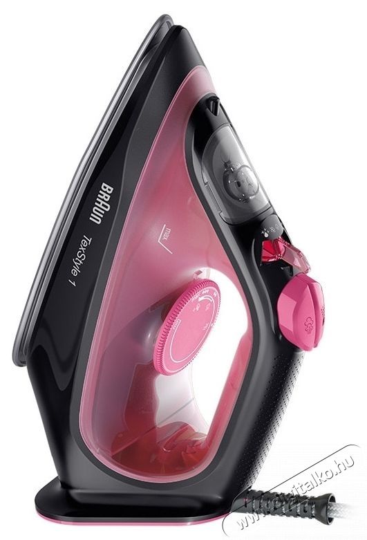 BRAUN TexStyle 1 SI1070PU Gőz&ouml;lős vasal&oacute;, 2000W, 25g/perc gőznyom&aacute;s, 130g/perc gőzl&ouml;ket, 220ml tart&aacute;ly, Ker&aacute;mia talp, Csepeg&eacute;sg&aacute;tl&oacute; rendszer, Fekete/Lila H&aacute;ztart&aacute;s / Otthon / K&uuml;lt&eacute;r - Vasal&oacute; - Gőz&aacute;llom&aacute;s - 533108