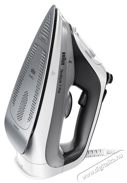 BRAUN TexStyle 7 SI7149WB Gőz&ouml;lős vasal&oacute;, 2900W, 50g/perc gőznyom&aacute;s, 220g/perc gőzl&ouml;ket, 300ml tart&aacute;ly, FreeGlide 3D technol&oacute;gia, EloxalPlus talp, Fekete/Feh&eacute;r H&aacute;ztart&aacute;s / Otthon / K&uuml;lt&eacute;r - Vasal&oacute; - Gőz&aacute;llom&aacute;s - 533107