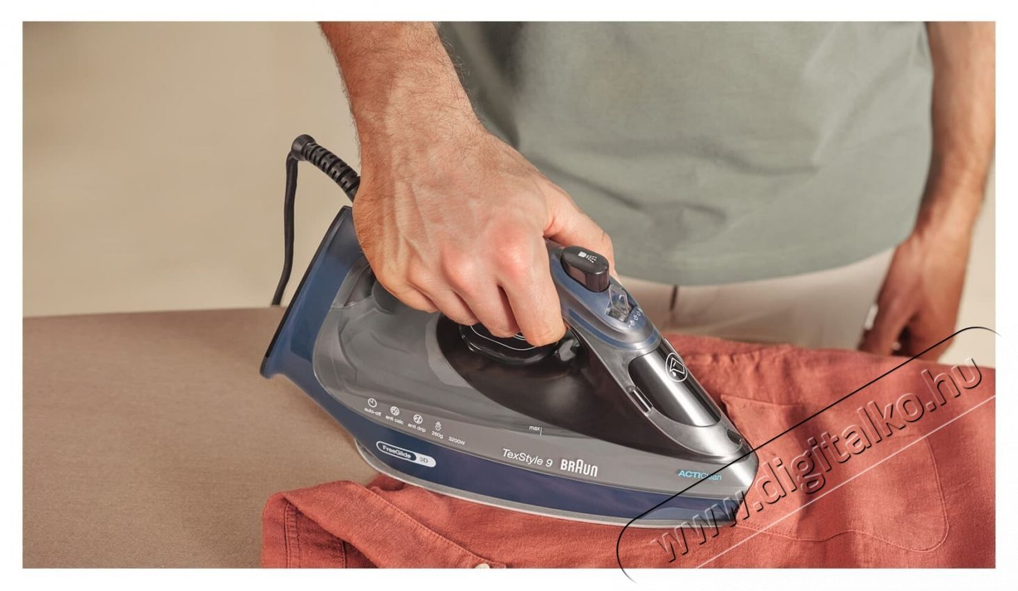 BRAUN TexStyle 9 SI9682DB vasal&oacute;,3200 W, Fekete/K&eacute;k H&aacute;ztart&aacute;s / Otthon / K&uuml;lt&eacute;r - Vasal&oacute; - Gőz&aacute;llom&aacute;s - 533109