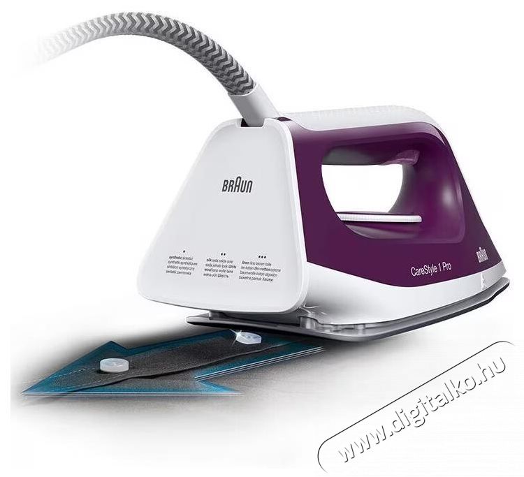 BRAUN CareStyle 1 Pro IS1514VI vasal&oacute;&aacute;llom&aacute;s, 2200W, 6bar, Ker&aacute;mia talp, 1.7l tart&aacute;ly, 400 g/min gőzl&ouml;ket, Feh&eacute;r/Lila H&aacute;ztart&aacute;s / Otthon / K&uuml;lt&eacute;r - Vasal&oacute; - Vasal&oacute; - 533126