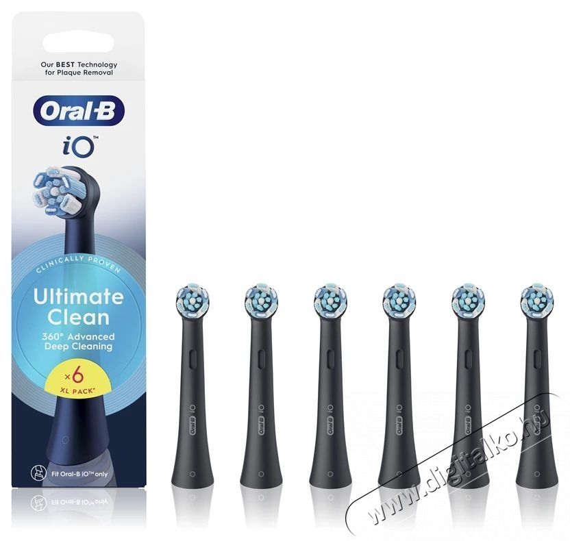 BRAUN Oral-B iO Ultimate Clean, 6 db fogkefe p&oacute;tfej fekete Sz&eacute;ps&eacute;g&aacute;pol&aacute;s / Eg&eacute;szs&eacute;g - Sz&aacute;j / fog &aacute;pol&aacute;s - Kieg&eacute;sz&iacute;tő - 535882