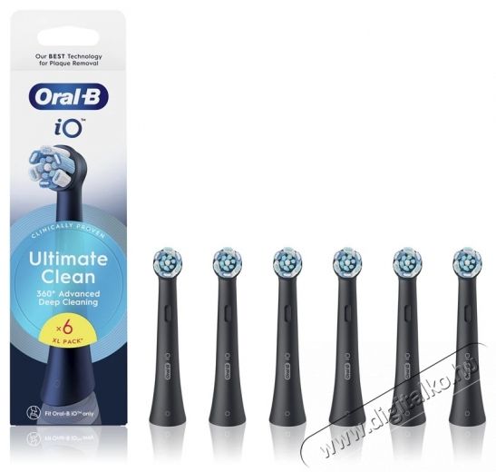 BRAUN Oral-B iO Ultimate Clean, 6 db fogkefe p&oacute;tfej fekete Sz&eacute;ps&eacute;g&aacute;pol&aacute;s / Eg&eacute;szs&eacute;g - Sz&aacute;j / fog &aacute;pol&aacute;s - Kieg&eacute;sz&iacute;tő - 535882