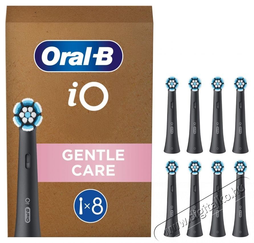 BRAUN Oral-B iO fogkefefej Gentle Care Black 8db Sz&eacute;ps&eacute;g&aacute;pol&aacute;s / Eg&eacute;szs&eacute;g - Sz&aacute;j / fog &aacute;pol&aacute;s - Kieg&eacute;sz&iacute;tő - 535894