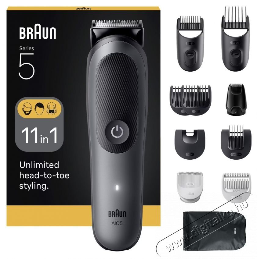BRAUN All-in-One 5-in-1 multifunkci&oacute;s borotva, 11 az 1-ben, ez&uuml;stsz&uuml;rke Sz&eacute;ps&eacute;g&aacute;pol&aacute;s / Eg&eacute;szs&eacute;g - Szőrtelen&iacute;tő / borotva - F&eacute;rfi borotva - 536265