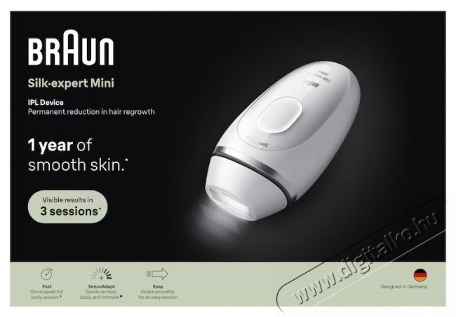 BRAUN PL Silk expert Mini PL1115 IPL epil&aacute;tor, Feh&eacute;r Sz&eacute;ps&eacute;g&aacute;pol&aacute;s / Eg&eacute;szs&eacute;g - Szőrtelen&iacute;tő / borotva - Tart&oacute;s szőrtelen&iacute;tő - 536272