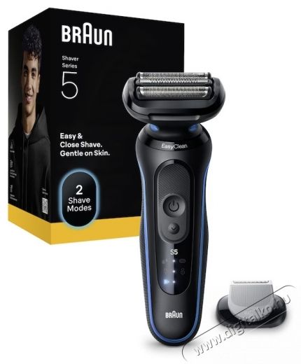 BRAUN Series 5 52-B1600S elektromos borotva, ak&aacute;r 50 perc akkumul&aacute;tor-&uuml;zemidő, test&aacute;pol&oacute; tartoz&eacute;k, vezet&eacute;k n&eacute;lk&uuml;li, nedves/sz&aacute;raz haszn&aacute;latra, 100% v&iacute;z&aacute;ll&oacute;, k&eacute;k Sz&eacute;ps&eacute;g&aacute;pol&aacute;s / Eg&eacute;szs&eacute;g - Szőrtelen&iacute;tő / borotva - F&eacute;rfi borotva - 536276