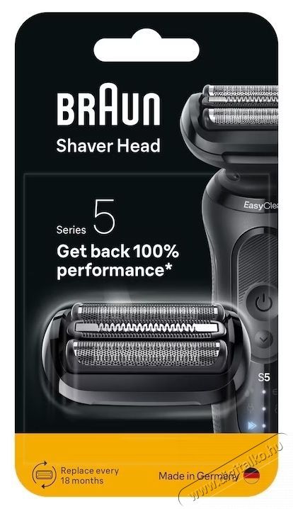 BRAUN Series 5 54B ORIGINAL elektromos borotva p&oacute;talkatr&eacute;sz, 100%-os teljes&iacute;tm&eacute;ny vissza&aacute;ll&iacute;t&aacute;sa, kompatibilis a 50, 51, 52 gener&aacute;ci&oacute;s borotv&aacute;kkal Sz&eacute;ps&eacute;g&aacute;pol&aacute;s / Eg&eacute;szs&eacute;g - Szőrtelen&iacute;tő / borotva - F&eacute;rfi borotva - 536263