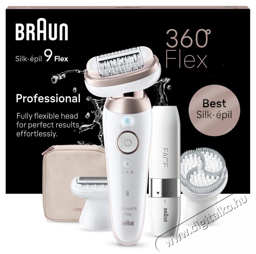 BRAUN Silk-&eacute;pil 9 9-360 Flex 360&deg; Wet & Dry epil&aacute;tor, Smart Touch, Bronz Sz&eacute;ps&eacute;g&aacute;pol&aacute;s / Eg&eacute;szs&eacute;g - Szőrtelen&iacute;tő / borotva - Női szőrtelen&iacute;tő - 536269