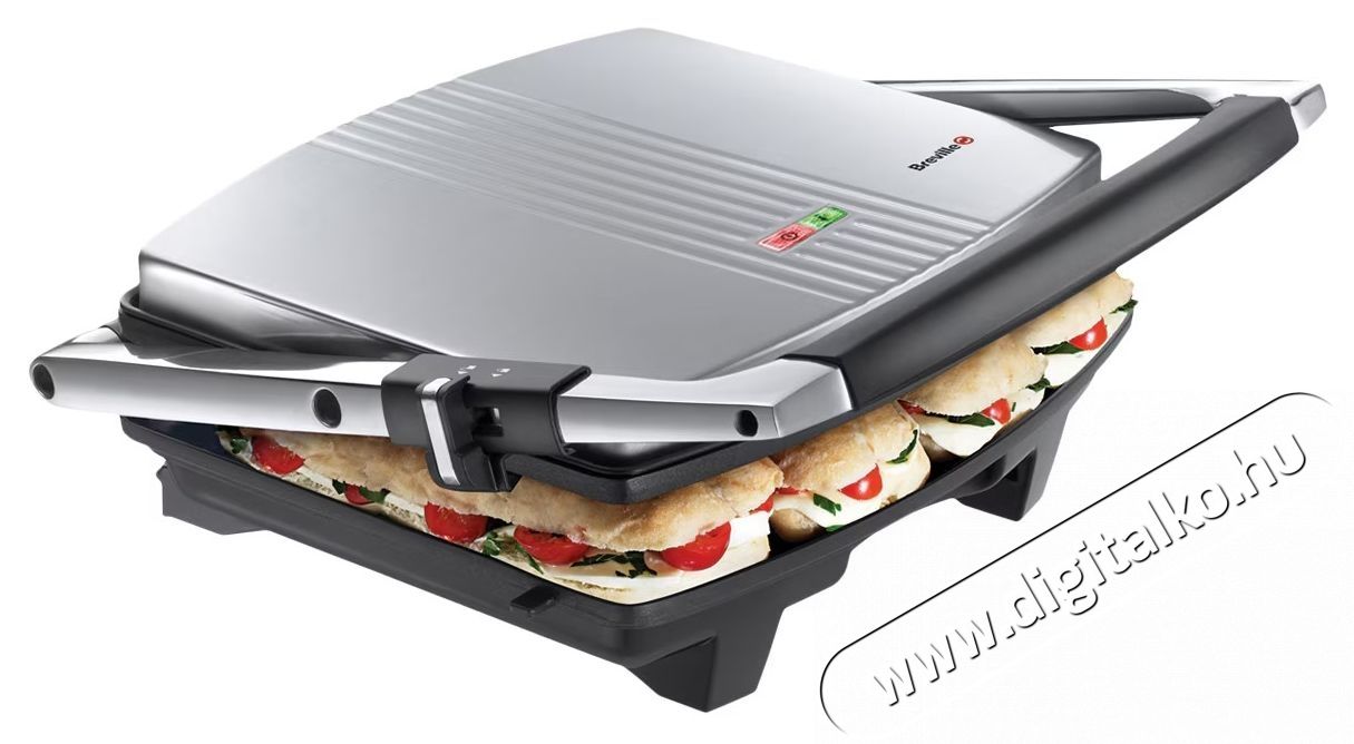 Breville Panini Large VST026X-01 Szendvicss&uuml;tő, Fekete/Rozsdamentes ac&eacute;l Konyhai term&eacute;kek - Konyhai kisg&eacute;p (s&uuml;t&eacute;s / főz&eacute;s / hűt&eacute;s / &eacute;telk&eacute;sz&iacute;t&eacute;s) - Melegszendvics / gofri s&uuml;tő - 533140