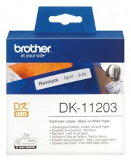 Brother DK-11203 fehér alapon fekete 17x87mm 400db címke/tekercses szalag Iroda és számítástechnika - Címkenyomtató - Szalag címkenyomtatóhoz - 438307