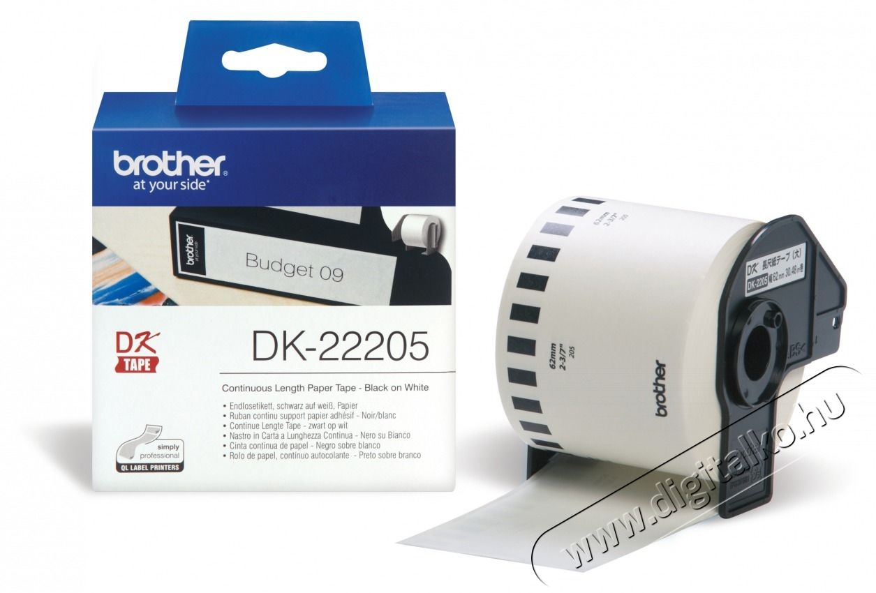 Brother DK-22205 62mmx30,48m feh&eacute;r/fekete pap&iacute;rszalag H&aacute;ztart&aacute;s / Otthon / K&uuml;lt&eacute;r - Egy&eacute;b h&aacute;ztart&aacute;si term&eacute;k - 436669