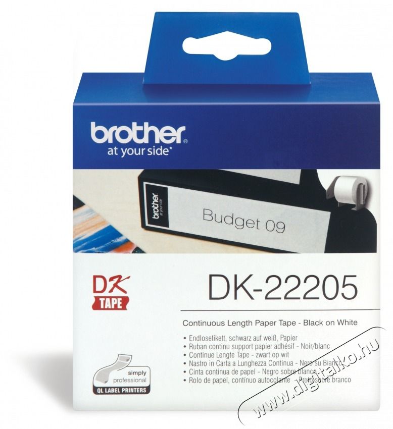 Brother DK-22205 62mmx30,48m feh&eacute;r/fekete pap&iacute;rszalag H&aacute;ztart&aacute;s / Otthon / K&uuml;lt&eacute;r - Egy&eacute;b h&aacute;ztart&aacute;si term&eacute;k - 436669