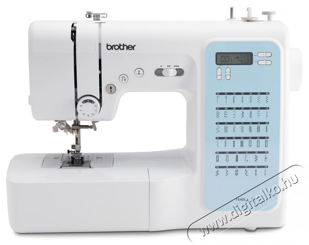 Brother FS40S sz&aacute;m&iacute;t&oacute;g&eacute;pes varr&oacute;g&eacute;p, 40 m&oacute;d, LCD k&eacute;pernyő, Start/stop gomb, C&eacute;rnafűző, &Aacute;ll&iacute;that&oacute; sz&eacute;less&eacute;g, 5 gomblyuk modell, LED vil&aacute;g&iacute;t&aacute;s, 750 imp/min., Feh&eacute;r H&aacute;ztart&aacute;s / Otthon / K&uuml;lt&eacute;r - Varr&oacute;g&eacute;p - 533141