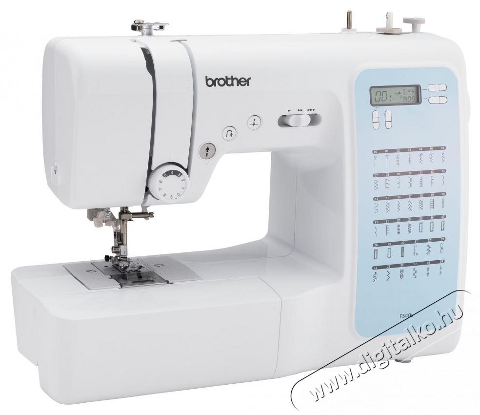Brother FS40S sz&aacute;m&iacute;t&oacute;g&eacute;pes varr&oacute;g&eacute;p, 40 m&oacute;d, LCD k&eacute;pernyő, Start/stop gomb, C&eacute;rnafűző, &Aacute;ll&iacute;that&oacute; sz&eacute;less&eacute;g, 5 gomblyuk modell, LED vil&aacute;g&iacute;t&aacute;s, 750 imp/min., Feh&eacute;r H&aacute;ztart&aacute;s / Otthon / K&uuml;lt&eacute;r - Varr&oacute;g&eacute;p - 533141