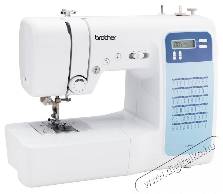 Brother FS60X sz&aacute;m&iacute;t&oacute;g&eacute;pes varr&oacute;g&eacute;p, 60 &ouml;lt&eacute;s, LCD kijelző, start/stop gomb, sebess&eacute;gkorl&aacute;toz&oacute; gomb, c&eacute;rnafűző, 7 gomblyuk, 1 &ouml;lt&eacute;s, 750 imp/min, feh&eacute;r H&aacute;ztart&aacute;s / Otthon / K&uuml;lt&eacute;r - Varr&oacute;g&eacute;p - 533143