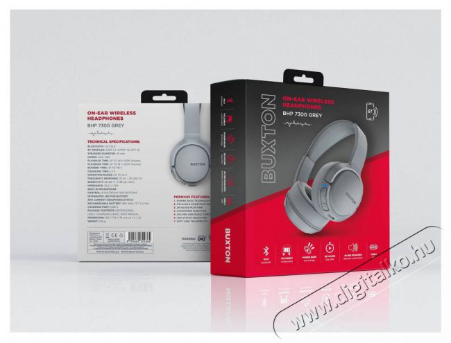 Buxton BHP 7300 GREY HEADPHONES BT Audio-Video / Hifi / Multimédia - Fül és Fejhallgatók - Fejhallgató mikrofonnal / headset - 400491