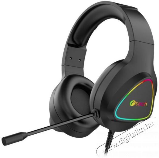 C-TECH Midas GHS-17BK, RGB, fekete Audio-Video / Hifi / Multimédia - Fül és Fejhallgatók - Fejhallgató mikrofonnal / headset - 518624