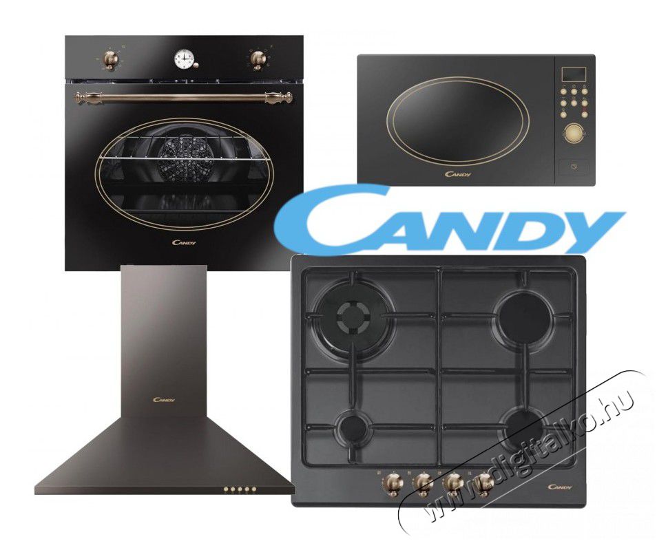 Candy FCR 824 GH + CCC 60GH + CHW6BR4WGTGH + MIC 20 GDFGH beépíthető szett Konyhai termékek - Sütő-főzőlap, tűzhely (beépíthető) - Sütő-főzőlap szett (beépíthető) - 350496