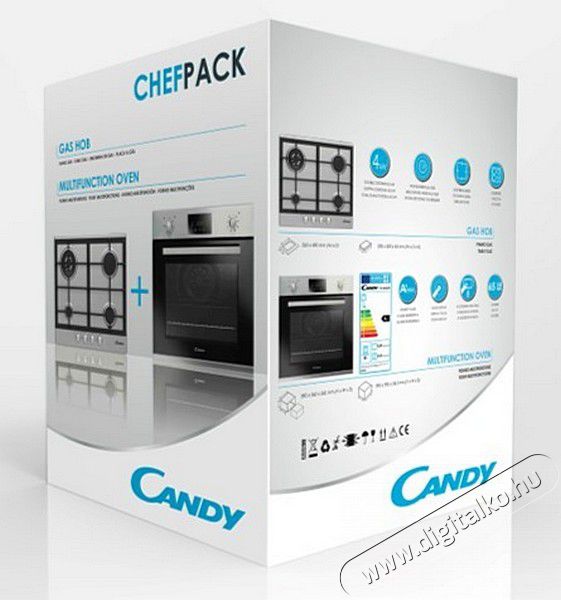 Candy FPE 609A/6XL beépíthető sütő + CPG 64 SWGX gázfőzőlap ChefPack Konyhai termékek - Sütő-főzőlap, tűzhely (beépíthető) - Sütő-főzőlap szett (beépíthető) - 320639
