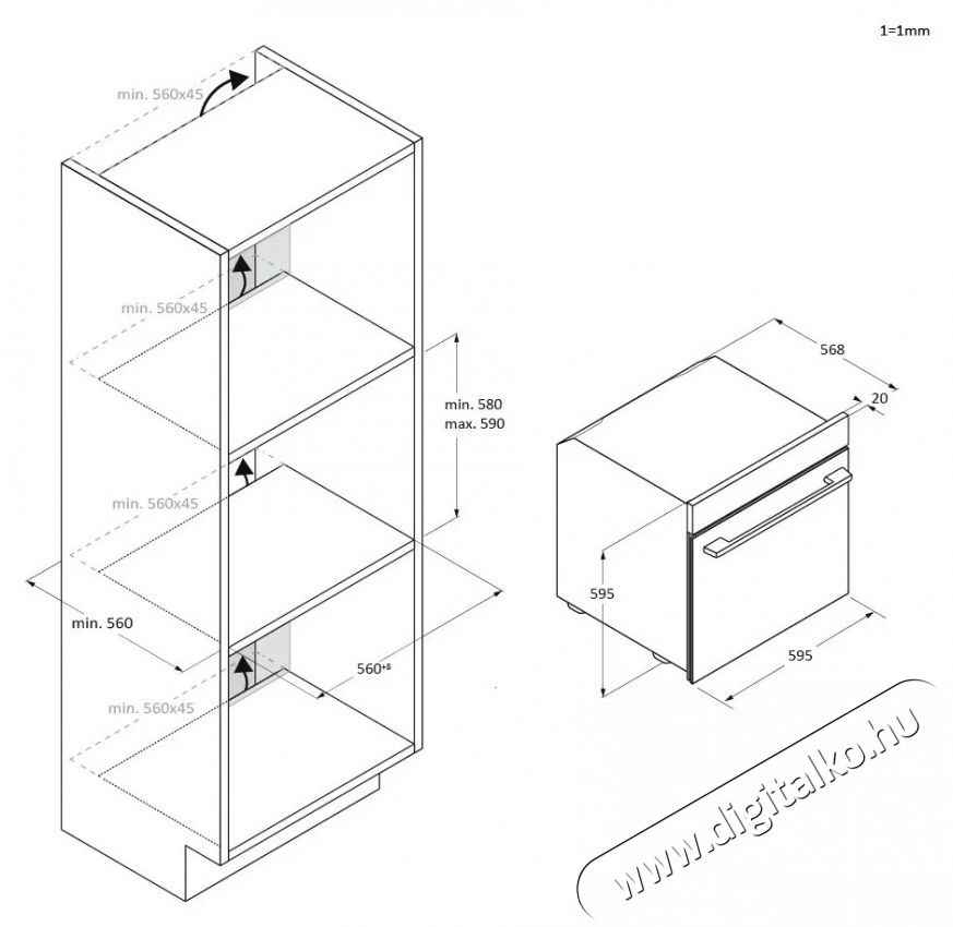 Candy C6 NP3T3HTB BAKE 600 S&uuml;tő (be&eacute;p&iacute;thető) Konyhai term&eacute;kek - S&uuml;tő-főzőlap, tűzhely (be&eacute;p&iacute;thető) - S&uuml;tő (be&eacute;p&iacute;thető) - 527101
