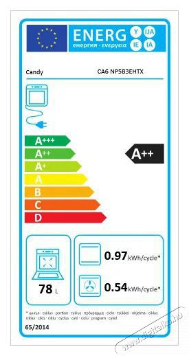 Candy CA6 NP5B3EHTX be&eacute;p&iacute;thető elektromos s&uuml;tő, hől&eacute;gbef&uacute;v&aacute;s, 78 liter, hidrolitikus Konyhai term&eacute;kek - S&uuml;tő-főzőlap, tűzhely (be&eacute;p&iacute;thető) - S&uuml;tő (be&eacute;p&iacute;thető) - 529153