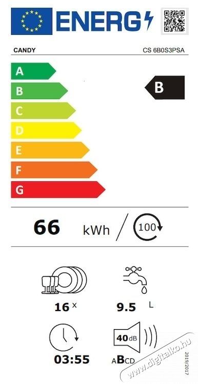 Candy Rapido CS 6B0S3PSA be&eacute;p&iacute;thető mosogat&oacute;g&eacute;p, 60 cm Konyhai term&eacute;kek - Mosogat&oacute;g&eacute;p - Norm&aacute;l (60cm) be&eacute;p&iacute;thető mosogat&oacute;g&eacute;p - 535092