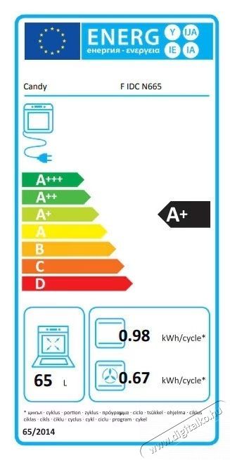Candy F IDC N665 be&eacute;p&iacute;thető elektromos s&uuml;tő, A+ energiaoszt&aacute;ly, 65 l, 8 funkci&oacute;, kijelző, katalitikus tiszt&iacute;t&aacute;s, fekete Konyhai term&eacute;kek - S&uuml;tő-főzőlap, tűzhely (be&eacute;p&iacute;thető) - S&uuml;tő (be&eacute;p&iacute;thető) - 537740