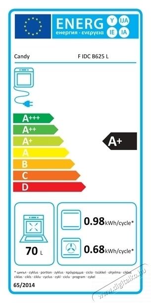 Candy F IDC B625 L feh&eacute;r, be&eacute;p&iacute;thető, s&uuml;tőt&eacute;r: 70liter s&uuml;tő Konyhai term&eacute;kek - S&uuml;tő-főzőlap, tűzhely (be&eacute;p&iacute;thető) - S&uuml;tő (be&eacute;p&iacute;thető) - 538362