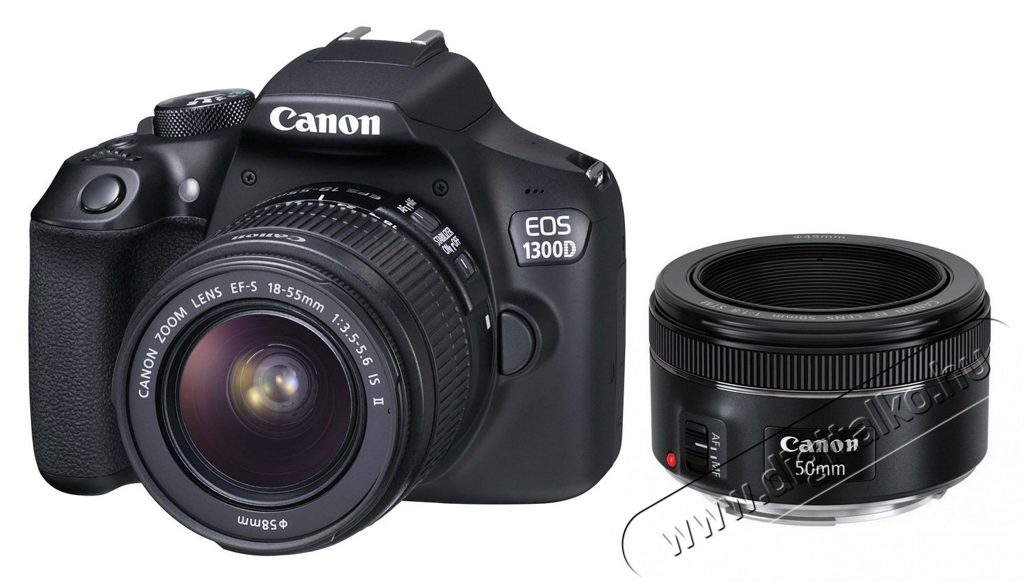 CANON EOS 1300D + 18-55mm IS II +50mm 1,8 STM Kit Fényképezőgép / kamera - DSLR tükörreflexes fényképezőgép - 303519