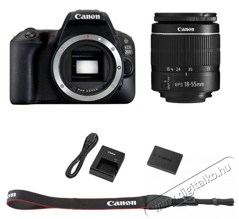 CANON EOS 200D + EF-S 18-55mm f/3,5-5,6 DC III Kit Fényképezőgép / kamera - DSLR tükörreflexes fényképezőgép - 320656
