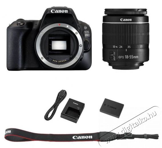 CANON EOS 200D + EF-S 18-55mm f/3,5-5,6 DC III Kit Fényképezőgép / kamera - DSLR tükörreflexes fényképezőgép - 320656