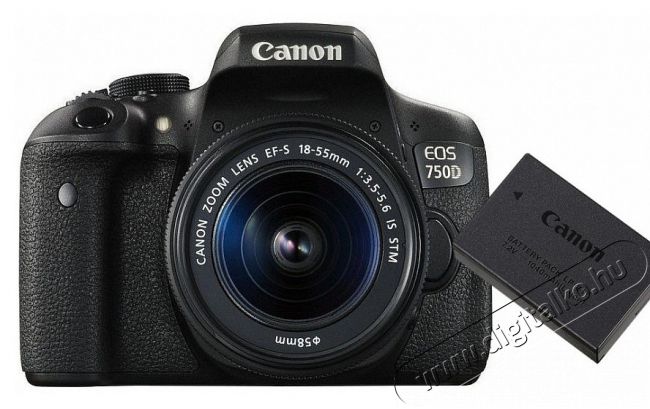 CANON EOS 750D + 18-55mm IS STM + LP-E17 akku Kit Fényképezőgép / kamera - DSLR tükörreflexes fényképezőgép - 303506