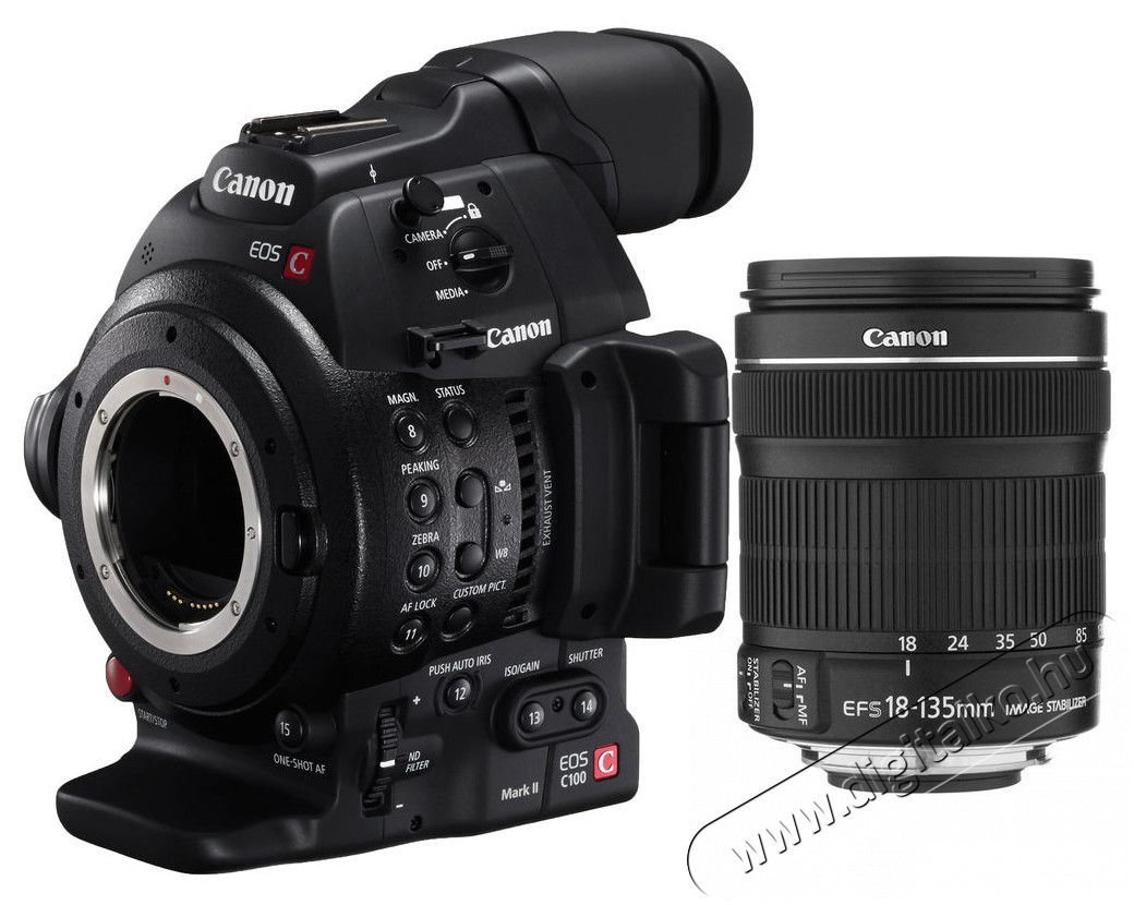 CANON EOS C 100 Mark II professzionális videokamera + EF-S 18-135mm objektív Fényképezőgép / kamera - Memóriakártyás videokamera - Professzionális - 297662