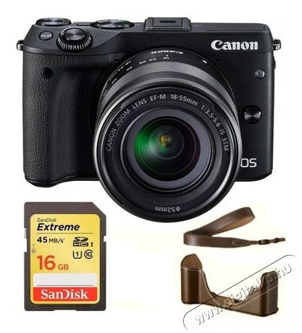 CANON EOS M3 + 18-55mm IS STM Premium kit (EH27-CJ tok + EM-E2 nyakpánt + 16GB SD kártya) Fényképezőgép / kamera - MILC cserélhető objektíves kompakt fényképezőgép - 285026