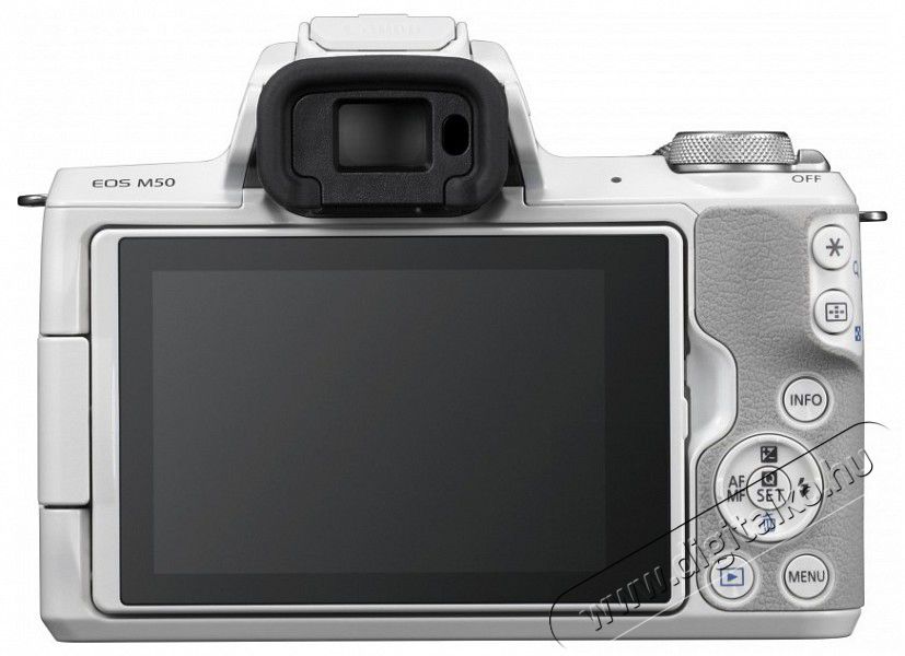 CANON EOS M50 + EF-M 15-45mm Kit feh&eacute;r F&eacute;nyk&eacute;pezőg&eacute;p / kamera - MILC cser&eacute;lhető objekt&iacute;ves kompakt f&eacute;nyk&eacute;pezőg&eacute;p - 337747