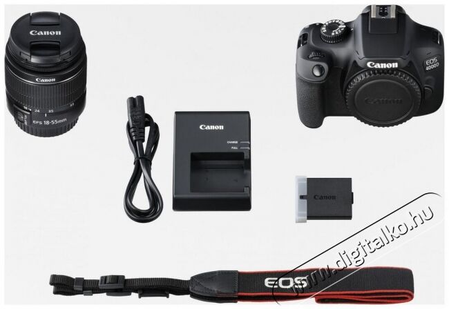 CANON EOS 4000D + EF-S 18-55mm f/3.5-5.6 DC III + CB-SB130 táska + 16GB SD kártya kit Fényképezőgép / kamera - DSLR tükörreflexes fényképezőgép - 345091