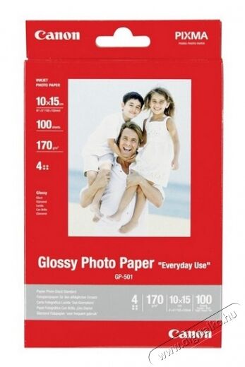 CANON GP-501 GLOSSY fotópapír 10X15cm 100db Fotó-Videó kiegészítők - Kisméretű fotónyomtató - Fotópapír - 318738
