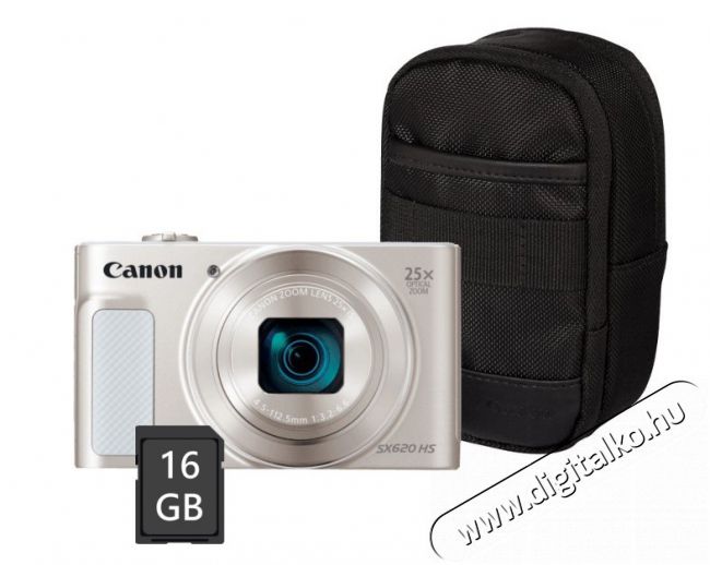 CANON PowerShot SX620 HS fényképezőgép fehér + tok + 16GB SD kártya Fényképezőgép / kamera - Ultrazoom fényképezőgép - Kompakt méretű - 353449