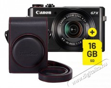 CANON PowerShot G7X Mark II fényképezőgép Premium kit, Fekete Fényképezőgép / kamera - Kompakt fényképezőgép - Félprofi tudású kompakt - 373944