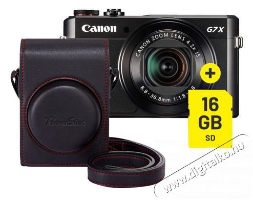 CANON PowerShot G7X Mark II fényképezőgép Premium kit, Fekete Fényképezőgép / kamera - Kompakt fényképezőgép - Félprofi tudású kompakt - 373944