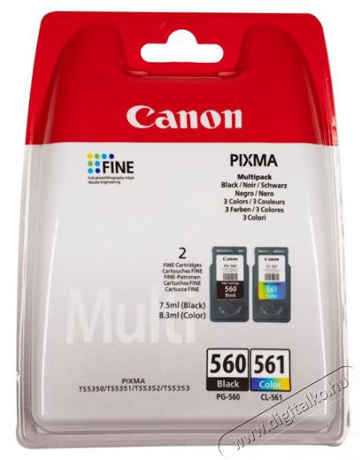 CANON PG-560Bk Fekete + CL-561 színes Multipack tintapatron Iroda és számítástechnika - Nyomtató - Kiegészítő - 396683