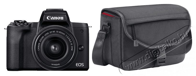 CANON EOS M50 MKII Fekete M15-45S+SB130+16GB EU26 kit (4728C056) F&eacute;nyk&eacute;pezőg&eacute;p / kamera - MILC cser&eacute;lhető objekt&iacute;ves kompakt f&eacute;nyk&eacute;pezőg&eacute;p - 400087