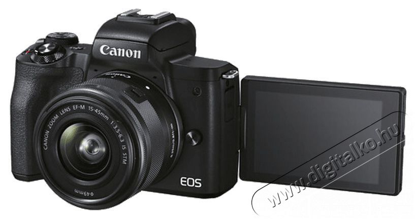 CANON EOS M50 MKII Fekete M15-45S+SB130+16GB EU26 kit (4728C056) F&eacute;nyk&eacute;pezőg&eacute;p / kamera - MILC cser&eacute;lhető objekt&iacute;ves kompakt f&eacute;nyk&eacute;pezőg&eacute;p - 400087