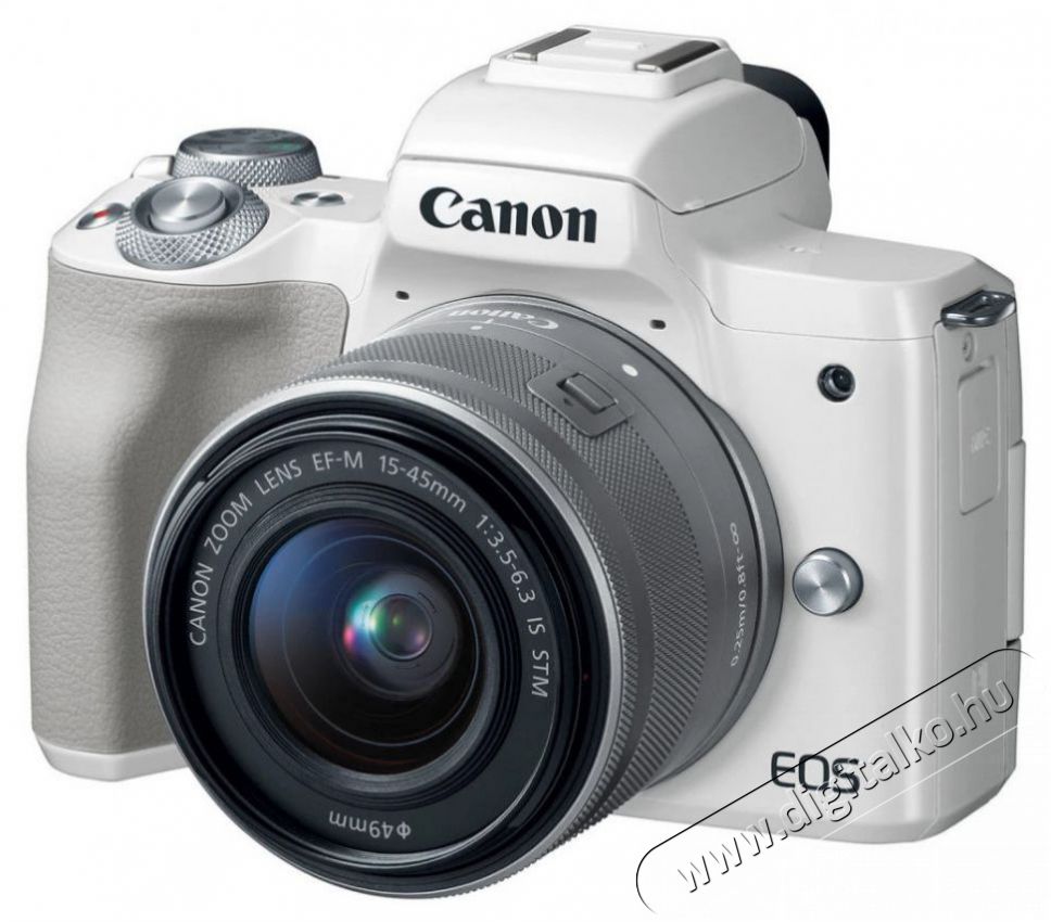 CANON EOS M50 + EF-M 15-45mm Kit feh&eacute;r F&eacute;nyk&eacute;pezőg&eacute;p / kamera - MILC cser&eacute;lhető objekt&iacute;ves kompakt f&eacute;nyk&eacute;pezőg&eacute;p - 337747